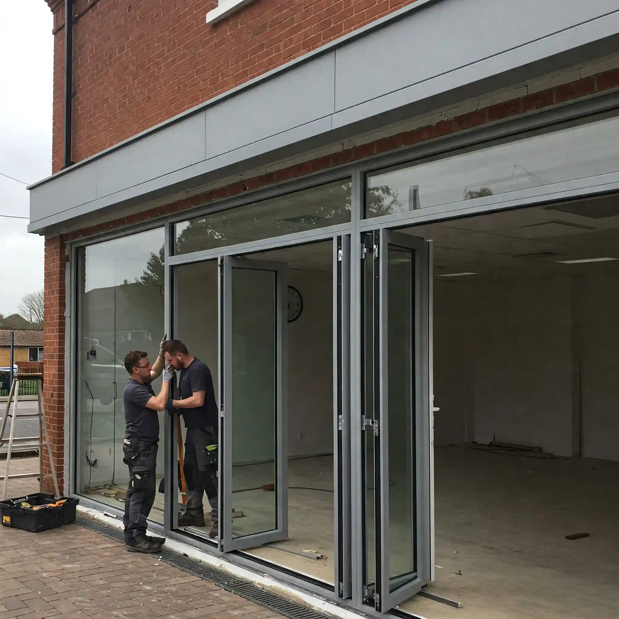 A repaired bifold door in a modern home